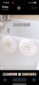 Suction Cup Sponge Wipe Household Kitchen Cleaning Scouring Pad Double-Sided Ring Sponge Kitchen Cleaning and Dishwashing Brush Cleaning Tools Paired with Storage Stand