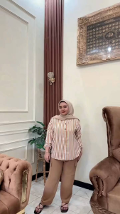 SETELAN WANITA KATUN PREMIUM MOTIF SALUR TERBARU BAHAN ADEM HALUS | SETELAN WANITA KEKINIAN TERBARU 2025 | ONESET WANITA KEKINIAN VIRAL | SETELAN RAMOSA SET | SETELAN ANDIN VIRAL | ONESET KATUN BAHAN ADEM HALUS