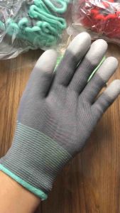 combo 10 đôi Găng tay phủ PU ngón tay màu xám size SM