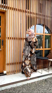 Gamis Twill Rayon CANDI MEKAR GAMIS BATIK CAP PEKALONGAN