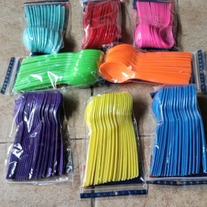 Sendok Plastik Makan Warna Warni isi 25 Pcs