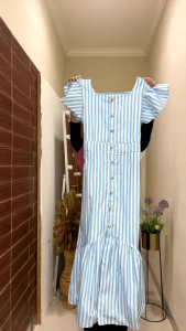 maxy egtyfa Dress salur wanita Korean style fashion wanita trendy
