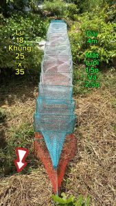 Lú dây bát quái bắt tôm cá Dài 4m khung 25x35cm Lú 18 khung kẻm Nặng 11kg Bắt Cá Fishing Đi Câu