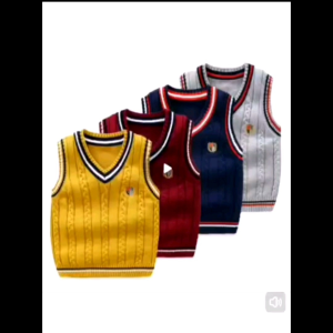New Sleeveless V-neck Sweater Vest for Middle and Large Kids Childrens Clothing Knitted Cotton Sweater Jacket Vest
