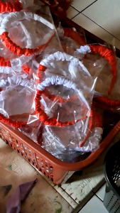 Bando Scrunchie Model Korea Ruffle Premium Bandana Nagita Slavina Merah Putih