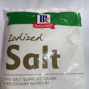 McCormick Iodized Salt 1kg - Iodine Supplement Necessary Nutrient 1kg Net Weight Food Staple Cooking Essential