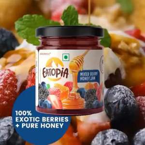 Eatopia Mulberry Honey Jam | 100% Real Fruit & Pure Honey | No Added Sugar | NO Added Preservatives | 240gms