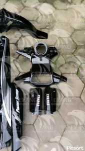 BODYSET HALUS YAMAHA ALFA FULL HITAM SET STRIPING ABU ABU SILVER