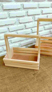 กระเช้าไม้ กระเช้าของขวัญ พร้อมส่ง ทำจากไม้สนคุณภาพดี