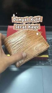Dompet Kulit pria Serat Kayu Gio 2000 Lipat kulit asli