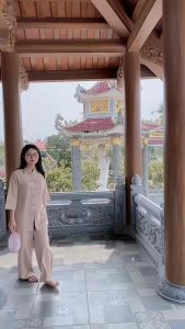 B3 (M11) Pháp phục đi chùa THUKEO mẫu 6 cúc thẳng chất liệu đũi cao cấp tay lỡ dài mặc cả 4 mùa