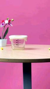 SAKUMINI Tempat MPASI Kaca 2in1 Portable Baby Glass Food Container Storage Jar Bowl Wadah Borosilikat MPASI Bayi