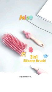 MIZO Silicone Bottle Nipple Straw Cleaning Brush Set Sikat Botol Dot Susu Bayi Silikon