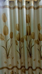 Gorden Poni Tempel Mewah Blackout (Import) Premium Motif Bunga Tulip Mewah