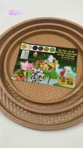Mẹt Nhựa Bún Đậu Đĩa Mẹt Tròn Giả Mây Tre Đựng Đồ Ăn Vặt Loại 1 Dày Dặn (28Cm34Cm42Cm)