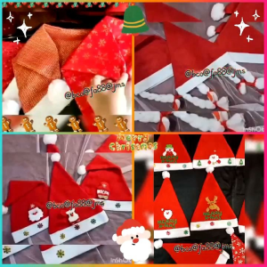 Topi Natal Dewasa Premium Bahan Lembut Non LED