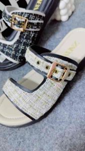 Sandal Selop Zara Wedges Gesper Rajut Tweet Kekinian Korean Style KODE HZ6NOV24