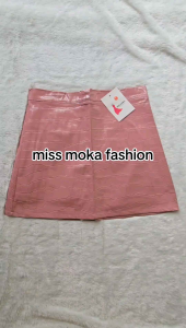 MissMoka Jessica Mini Skirt Leather High Waist Kulit PU Korean Style