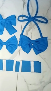 NeckTies/ 2 pcs/  school fashion accessories AQUA BLUE COLOR/ Katrina fabric/ garterized tali/ reusable to the other school blouse uniform/ it ads classy look wearing the necti/ pickup drop off time is between 2 pm to 4pm everyday/ cod/