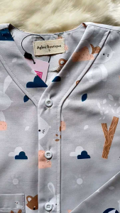 Piyama Anak Cewek Cowok 1-10 Tahun Bahan Katun Adem Tanpa Kerah Variasi Kerah