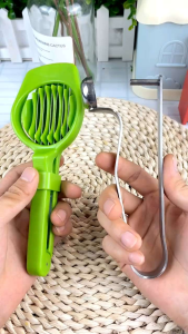 🇲🇾Readystock🇲🇾 去枣核神器 切片器 Kitchen Stainless Steel Egg Mushroom Fruit Slicer With Long Handle 红枣去核器 Red Date Seed Remover