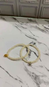 Milano Pearl Metalic Charm Bracelet Gelang Elastis Mutiara Beads Pearls Handmade Fashion