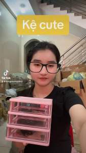 Hộp Đựng Đồ Để Bàn Trong Suốt Hình Thỏ Dễ Thương Có Thể Xếp Chồng Lên Nhau Và Kéo Ra Ngoài