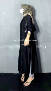 GAMIS WANITA TERBARU KEKINIAN GAMIS LONG TUNIK POLOS BAHAN KNIT HORNET PREMIUM JUMBO LENGAN KARET 7/8 BELAH SAMPING // gamis wanita terbaru motif polos kekinian bahan knit hornet premium jumbo lengan karet 7/8 belah samping