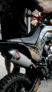 Knalpot GP 7 Black Edition Full Bending KLX140 KLX150 CRF150 WR155 DTracker150 Viar Cross X150