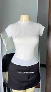 Louisa Crew Neck Basic Knitted Plain Top Comfortable Womenswear Casual Short Sleeve