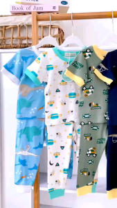 LightShine 6m-6Y Miwoo Kids Terno Tshirt Pajama For Boy And Baby Boy Shortsleeves Pants Pure Cotton High Quality (MTP)