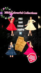 Kids Kurtis Anarkali Style Comes With FREE GOLD Colour Legging (KK1) Size 323436 &38 (7 - 11 Years) Ready Stock!!!