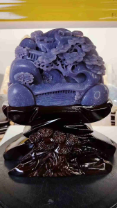 Natural Collection Purple Chalcedony Crystal Landscape Carved Crystal Ornament #Decoration #Lifestyle #Furniture #Naturalcrystal