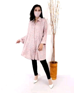 TUNIK KEMEJA JUMBO RAYON SAKURA LD 130 CM SUPER BIG SIZE XXXXXL 5XL 3872#