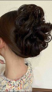Elegant Curly Hair Bun Extension Clip-in Synthetic Hair Piece for Women