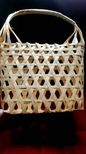 Keranjang Anyaman Bambu Ukuran 25x10x20 Keranjang Buah Hampers Tas Jinjing Anyaman Bambu