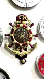 jam dinding bandul musik kaligrafi jangkar kapal