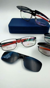 กรอบแว่นตา Snow bird Clip-On SB274 clip-on เปิด-ปิด ถอดออกได้ ขาสปริง กรอบโลหะเต็มเฟรม ปลายขาเสริมยางกันลื่น นำไปตัดเลนส์สายตาได้ ใส่ได้ทั้ง ชาย/หญิง พร้อมกล่อง ผ้าเช็ดเลนส์