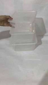 [5Pieces/Pack] Square Microwavable Container Transparent By Drakes Packaging Supplies