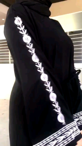 New abaya terpopuler gamis hitam Bordir Nora modern best seller