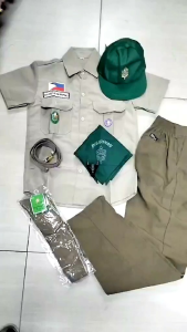 7in1 BSP SET TYPE GREEN TERNO PANTS COTTON REPELLANT SCOUTING UNIFORM
