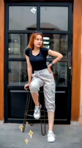 Celana Wanita Cargo Pant 7/8 Kantong Cargo Combat Melar Nyaman Dipake