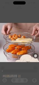 304方形烤箱空气炸锅配件油盘圆形不锈钢烤架油炸沥油架烧烤网