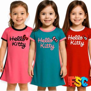 Trendy Kitty Long Dress  for Kids for Girls