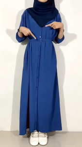 Lokasi Dress Gamis Full Kancing Crinkle Airflow LD 110 // Gamis Polos Crinkle //Gamis Muslimah Terbaru