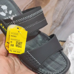 PAKALOLO N2353 TAN Sandal Pria Kulit Asli - Desain Terbuka - Tali Dua - Sol Hitam - Cocok untuk Acara Santai