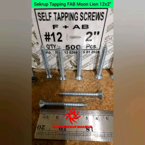 (10 pcs) Sekrup FAB 12x2" / Skrup Tapping Kepala Rata 5CM