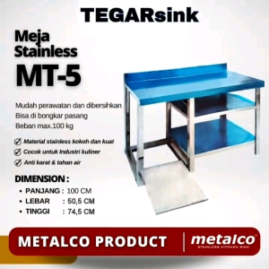 Metalco MT5 Meja Kompor Serbaguna dengan Rak Gas 12kg bisa Keluar Masuk