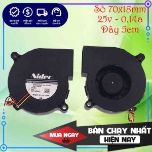 Quạt sò tản nhiệt 53j25 Nidec 25v 014a 7cm (70x18mm) chính hãng mới