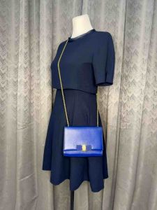 Authentic & Preloved FĒ.RRA.GÂMØ Mini Vara Blue Sling Leather Bag (Rank A)